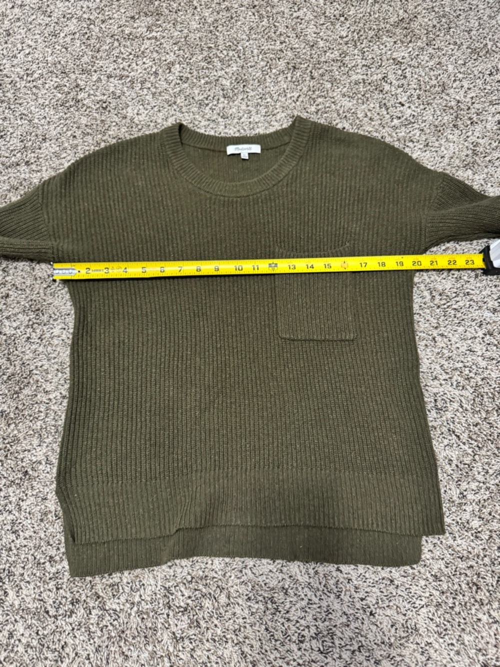 Madewell Thompson Ribbed Crewneck Sweater with Front Pocket - Picture 8 of 11